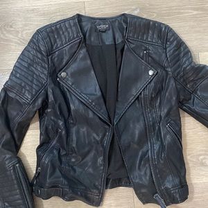 Topshop black faux leather jacket